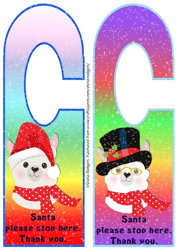 CHRISTMAS LLAMA DOOR HANGERS 2