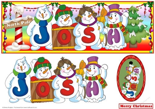 SNOWMEN NAMES LARGE DL - JOSH