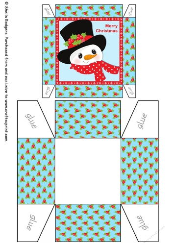 HOLLY HAT SNOWMAN GIFT BOX