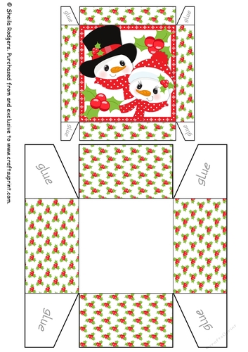 SNOWMAN HOLLY COUPLE GIFT BOX