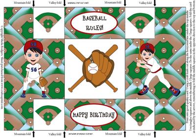 Baseball Pop Out Card