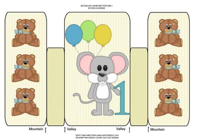 Boy Balloon Mouse Birthday Age 1
