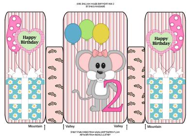 Girl Balloon Mouse Birthday Age 2