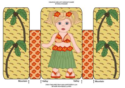 Hawaiian Girl with Orange Flowers