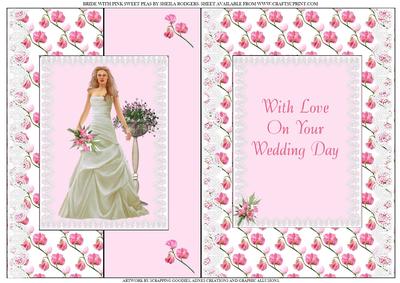 Bride with Pink Sweet Peas