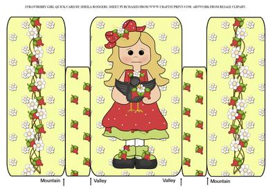 Strawberry Girl Quick Card
