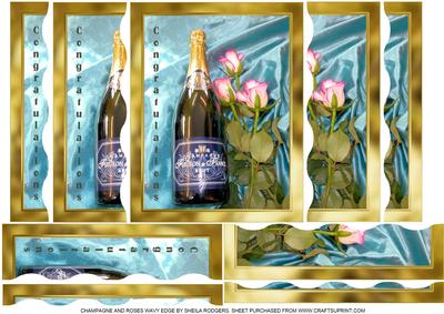 Champagne and Roses Wavy Edge