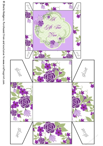 Purple Flowers Gift Box