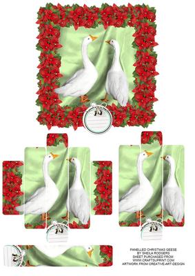 Panelled Christmas Geese