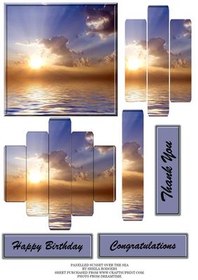 Panelled Sunset Over the Sea