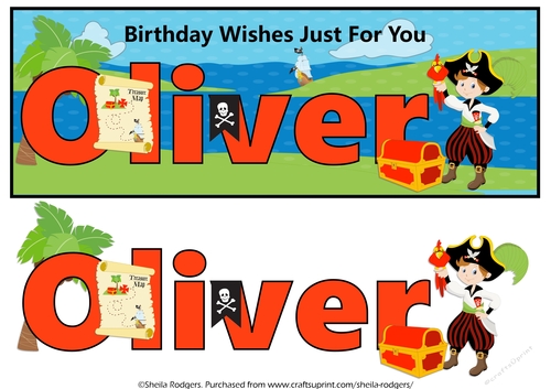 PIRATE NAME CARD - OLIVER
