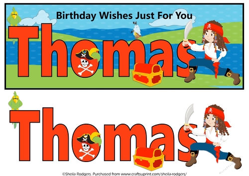 PIRATE NAME CARD - THOMAS
