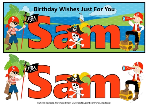 PIRATE NAME CARD - SAM