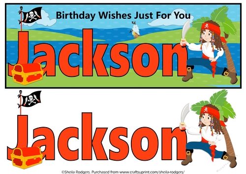 PIRATE NAME CARD - JACKSON