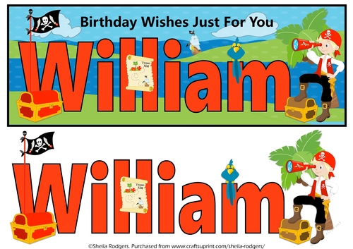 PIRATE NAME CARD - WILLIAM