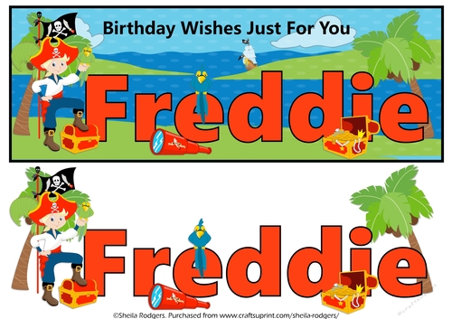PIRATE NAME CARD - FREDDIE