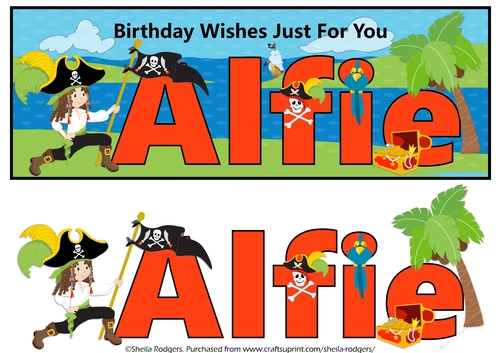 PIRATE NAME CARD - ALFIE