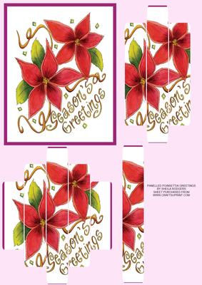 Panelled Poinsettia Greetings
