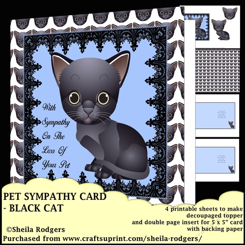 PET SYMPATHY CARD - BLACK CAT