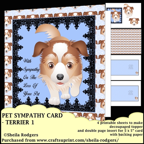 PET SYMPATHY CARD - TERRIER 1