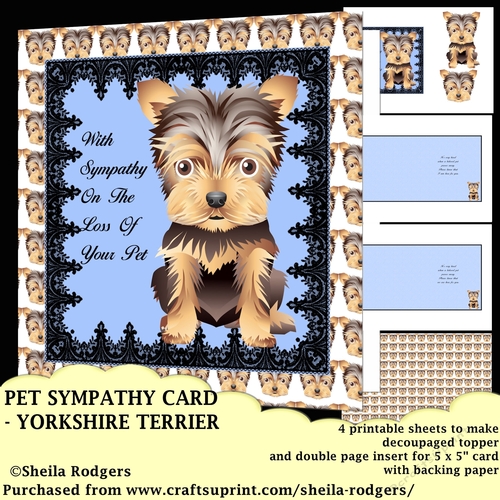 PET SYMPATHY CARD - YORKSHIRE TERRIER