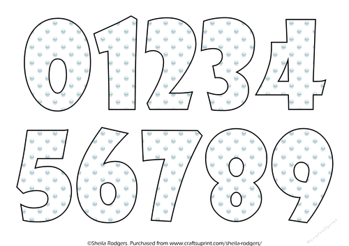 NUMBERS 0 TO 9 - PEARLS BLUE