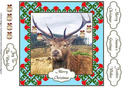 CHRISTMAS STAG WITH BAUBLES