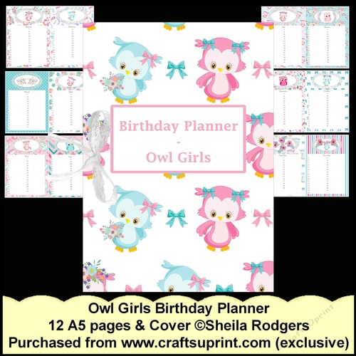 BIRTHDAY PLANNER - OWL GIRLS