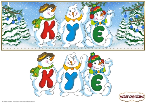 SNOWMEN NAMES LARGE DL - KYE