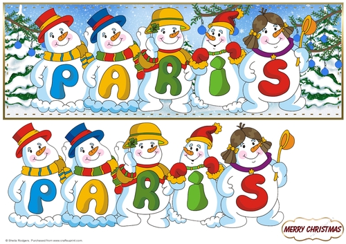 SNOWMEN NAMES LARGE DL - PARIS
