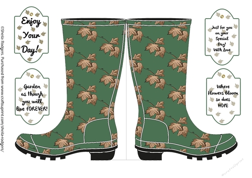 WELLIES - GREEN LEAVES