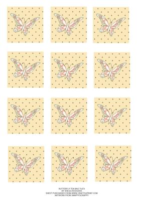 Butterfly Tea Bag Tiles