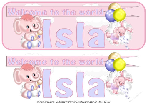 WELCOME BABY NAMES - ISLA