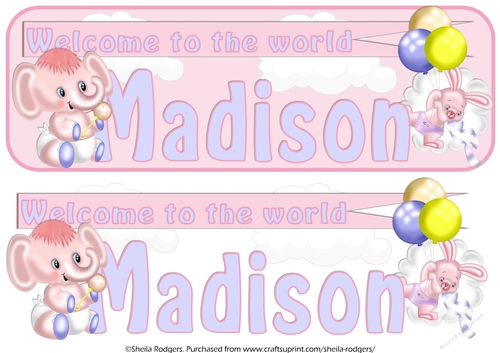WELCOME BABY NAMES - MADISON