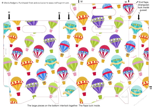 Gusset Sided Gift Bag - Hot Air Balloons 2