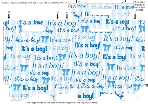 Gusset Sided Gift Bag - Its A Boy