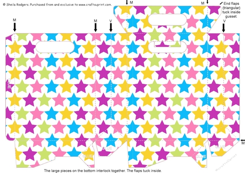 Gusset Sided Gift Bag - Stars