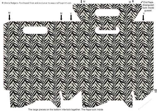 Gusset Sided Gift Bag - Zebra Print