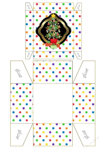 Gift Box - Christmas Tree on Dots