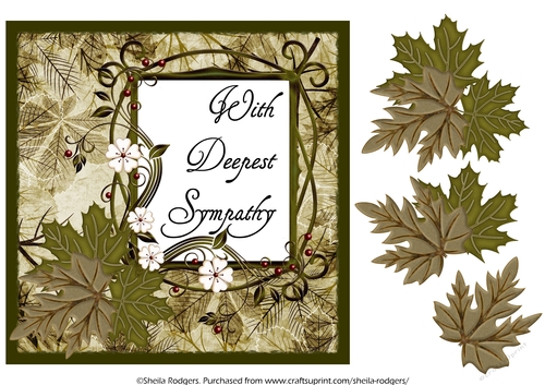 QUICK SYMPATHY CARD - MALE - LEAVES