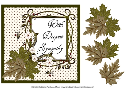 QUICK SYMPATHY CARD - MALE - LEAVES 2