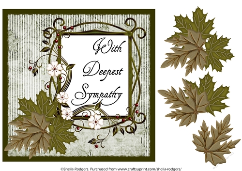 QUICK SYMPATHY CARD - MALE - LEAVES 3