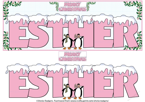 SNOW CAPPED NAMES - ESTHER PINK