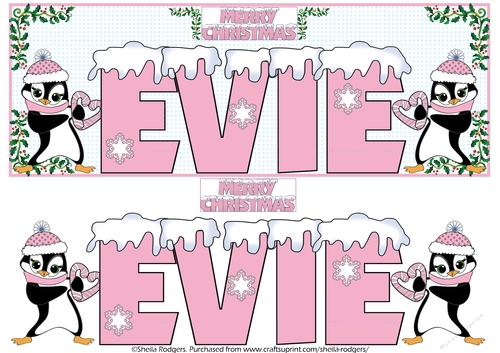 SNOW CAPPED NAMES - EVIE PINK