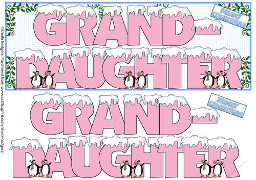 SNOW CAPPED NAMES - GRANDDAUGHTER PINK
