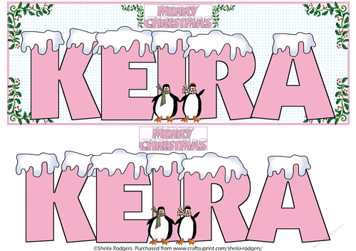 SNOW CAPPED NAMES - KEIRA PINK