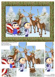 Panelled Santa's Reindeer and Elves