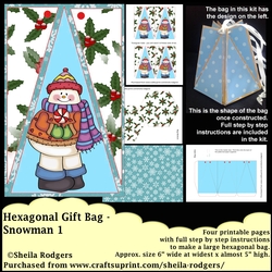 HEXAGONAL GIFT BAG - SNOWMAN 1