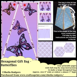 HEXAGONAL GIFT BAG - BUTTERFLIES