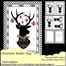A5 Christmas Bauble Stag
